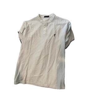 Bossini White Collarless Golf Polo Shirt Mens 2XL